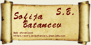 Sofija Batančev vizit kartica